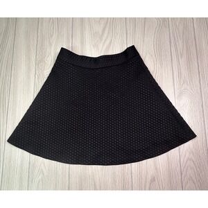 Ramy‎ Brook Black Quilted A Line Zipper Skirt Petite Size S